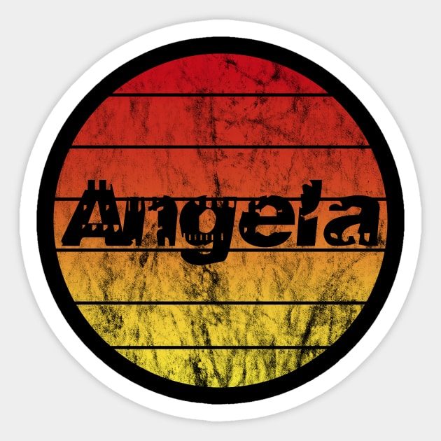 Name Angela Vintage Sunset Sticker by BK55